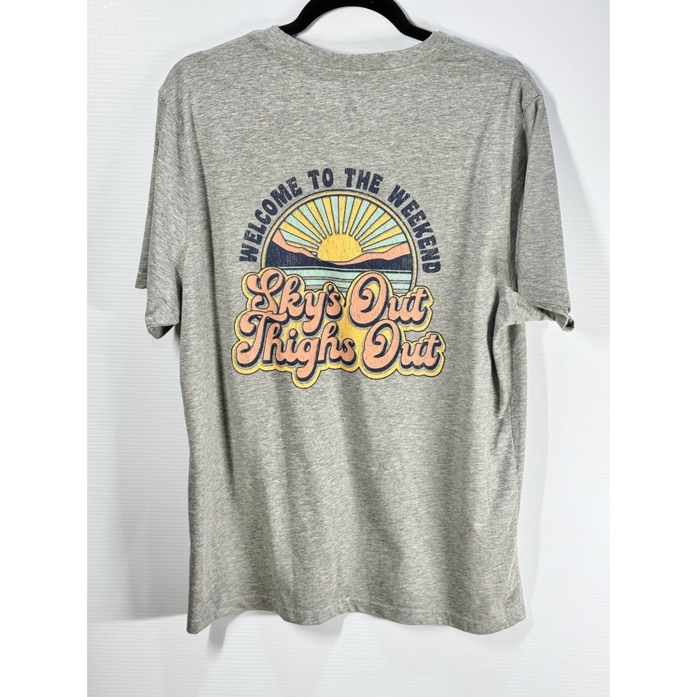 Chubbies Mens Grey T Shirt Sky's Out Thighs Out Graphic Tee Size Large